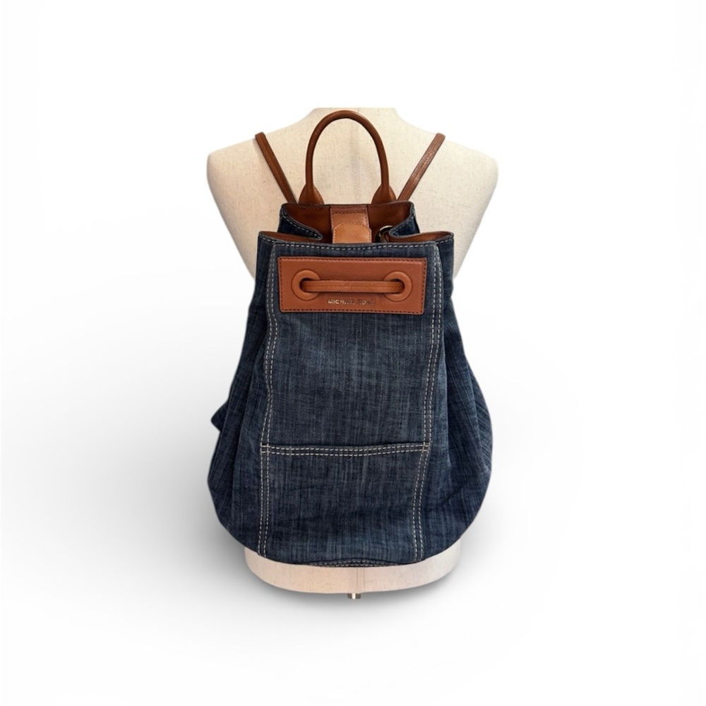Michael Kors Blue and Brown Backpack